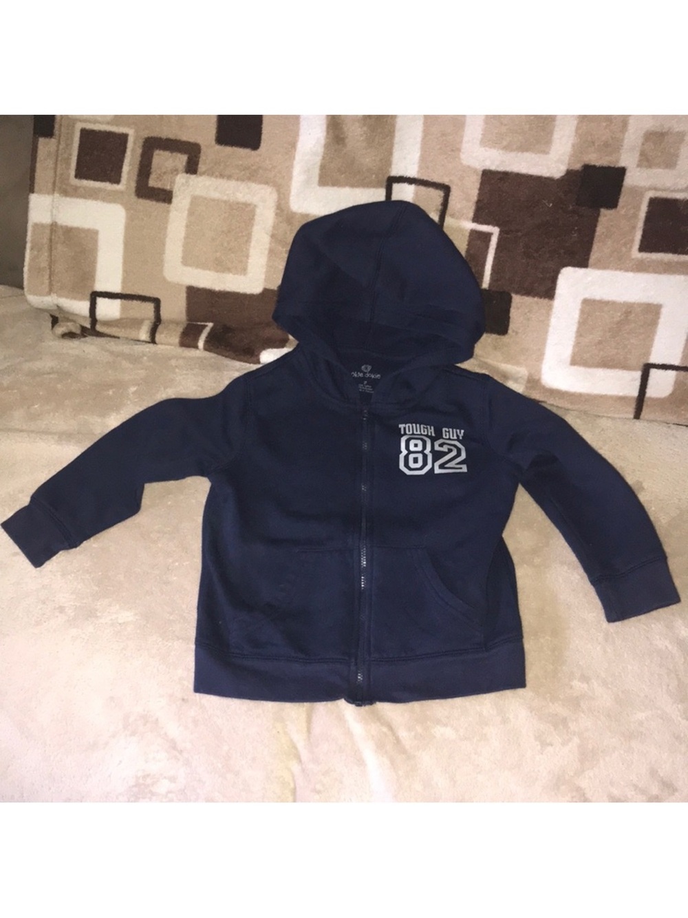 Okie Dokie 3T Tough Guy 82 Navy Zip-Up Hoodie for Kids